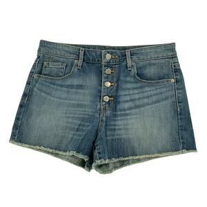 Mossimo Denim Short Womens 8 High Rise Button Fly Stretch Cut Off Summer Sexy